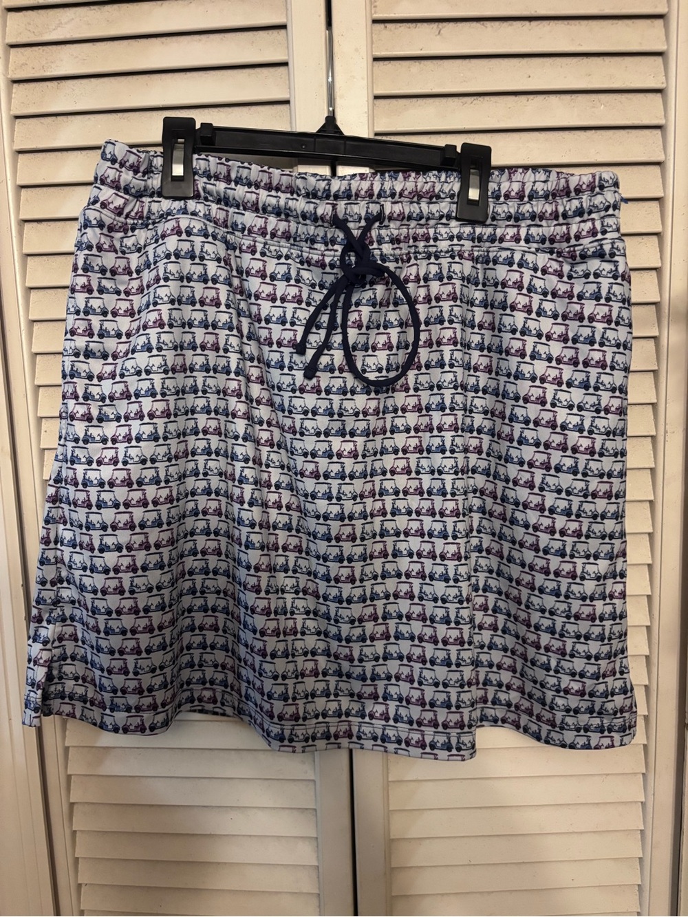 Coral Bay White Skirt with Blue and Purple Scooter Print